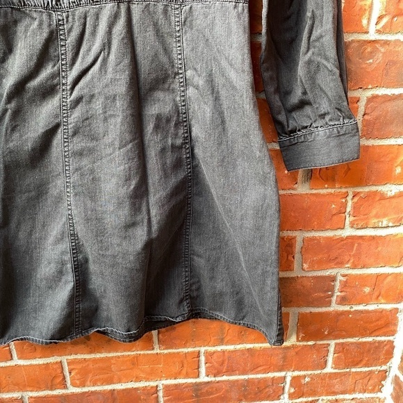 Madewell Womens 2 Black Stone Demi Ruffle Mockneck Keyhole Long Sleeve Dress - Picture 3 of 9